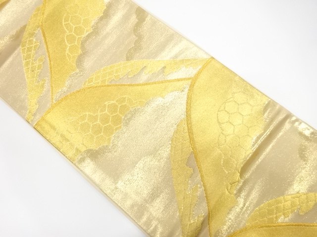 JAPANESE KIMONO / ANTIQUE FUKURO OBI / SILK / WOVEN MOUNTAINS & KIKKO